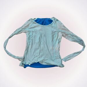 Lululemon blue striped running shirt | Sz 4